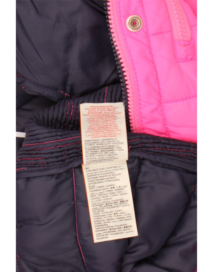 Superdry Womens Hooded Padded Jacket UK 14 Large Pink Polyester
