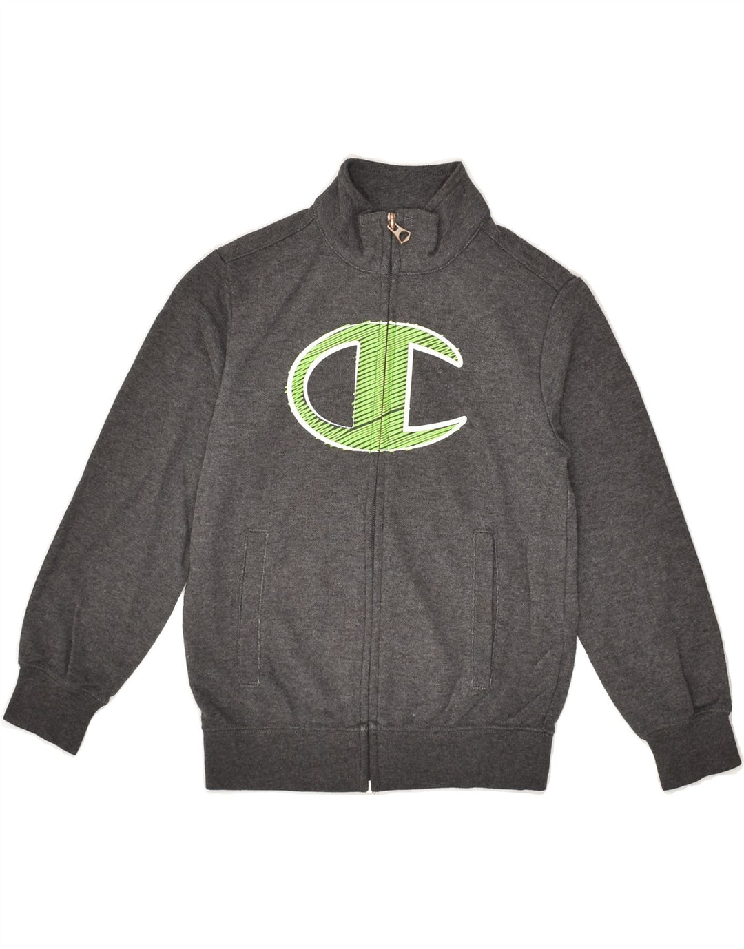 CHAMPION Boys Graphic Tracksuit Top Jacket 5-6 Years XS Grey Cotton | Vintage Champion | Thrift | Second-Hand Champion | Used Clothing | Messina Hembry 