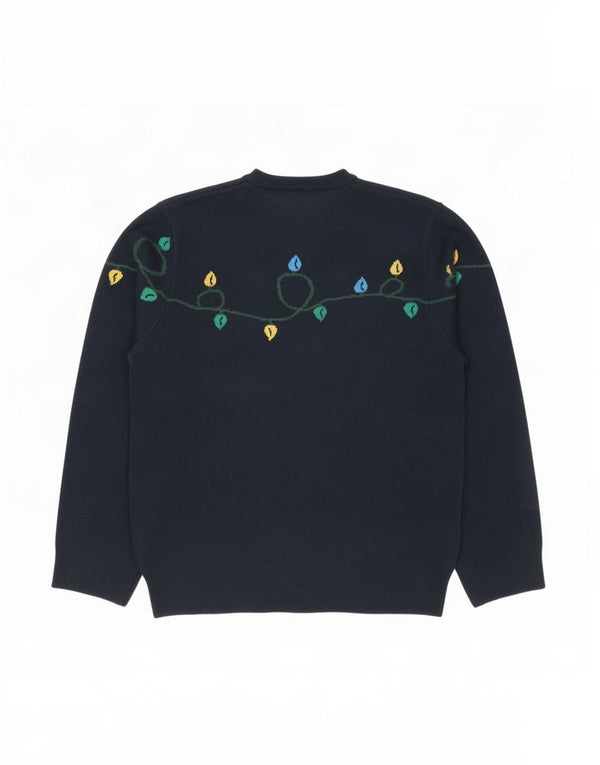 Marks & Spencer Mens Crew Neck Jumper Sweater Large Navy Blue Christmas