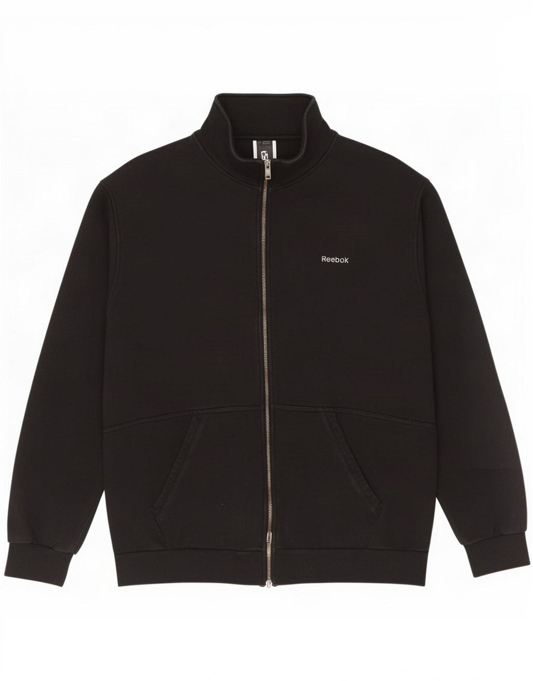 Reebok Giacca da tuta da uomo grande in cotone nero