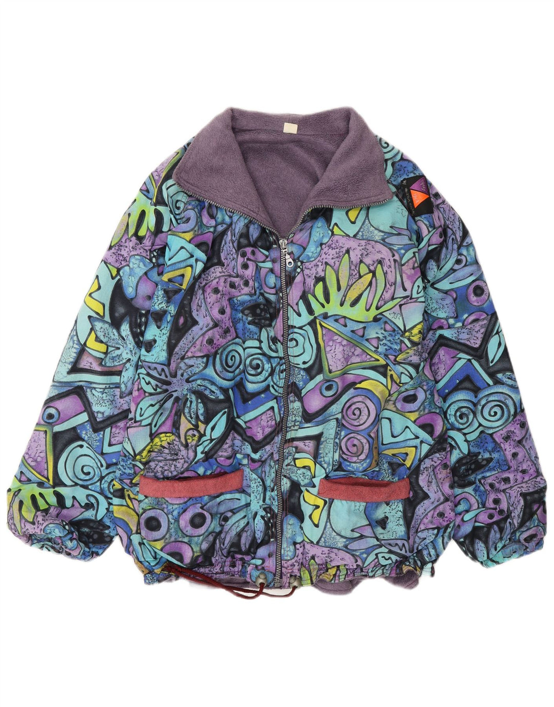 Vintage Mens Windbreaker Jacket UK 38 Medium Multicoloured Geometric