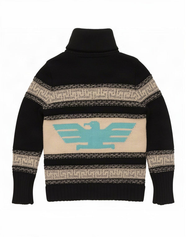 Superdry Homme Graphic Cardigan Pull Large Noir Colorblock Acrylique