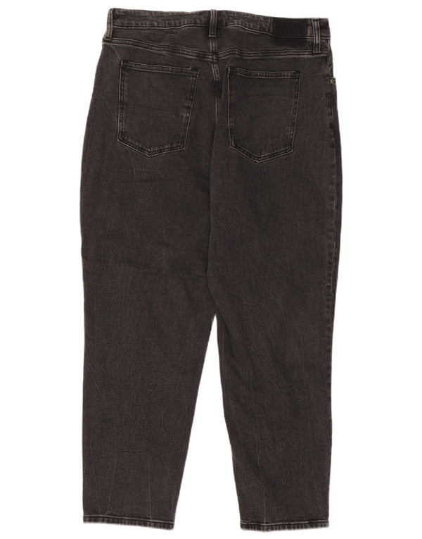 Abercrombie & Fitch Womens Mom Tapered Jeans US 14 XL W32 L27 Black