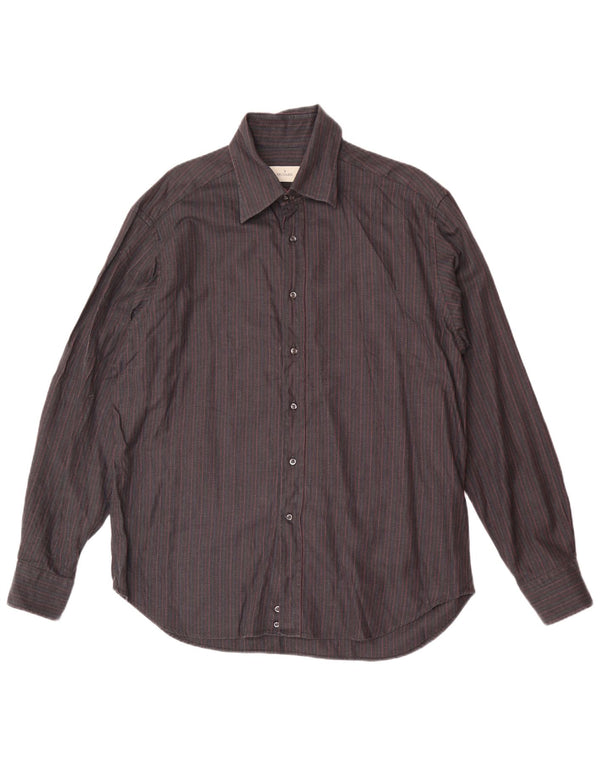 Koszula męska Trussardi rozmiar 44 17 1/2 XL Klasyczna granatowa w paski