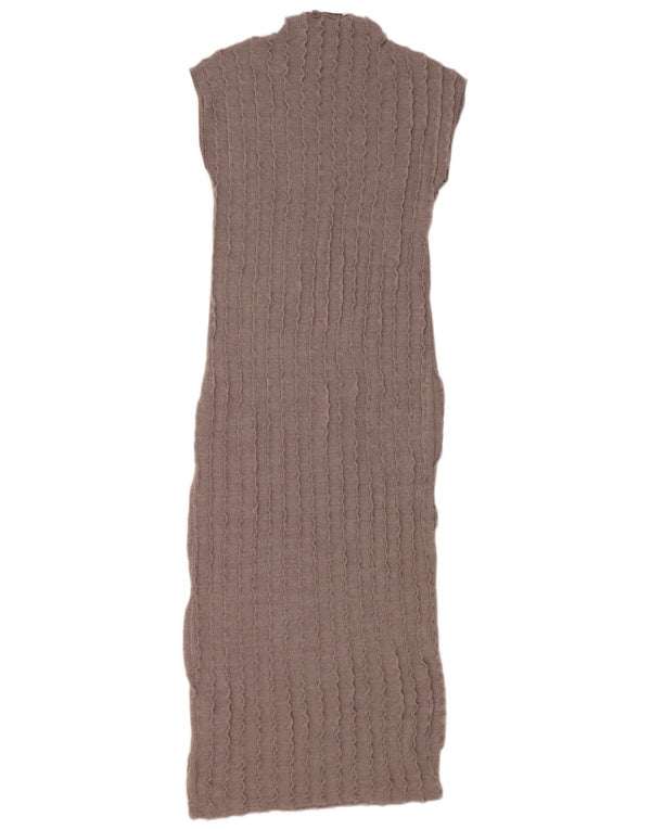 Zara Damen Maxi-Ärmelloses Pulloverkleid UK 12 Mittelgrau