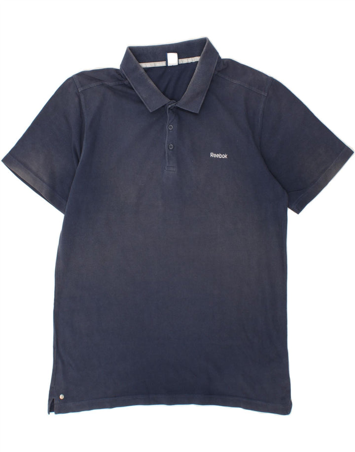 REEBOK Mens Polo Shirt XL Navy Blue Cotton Vintage Reebok and Second-Hand Reebok from Messina Hembry 