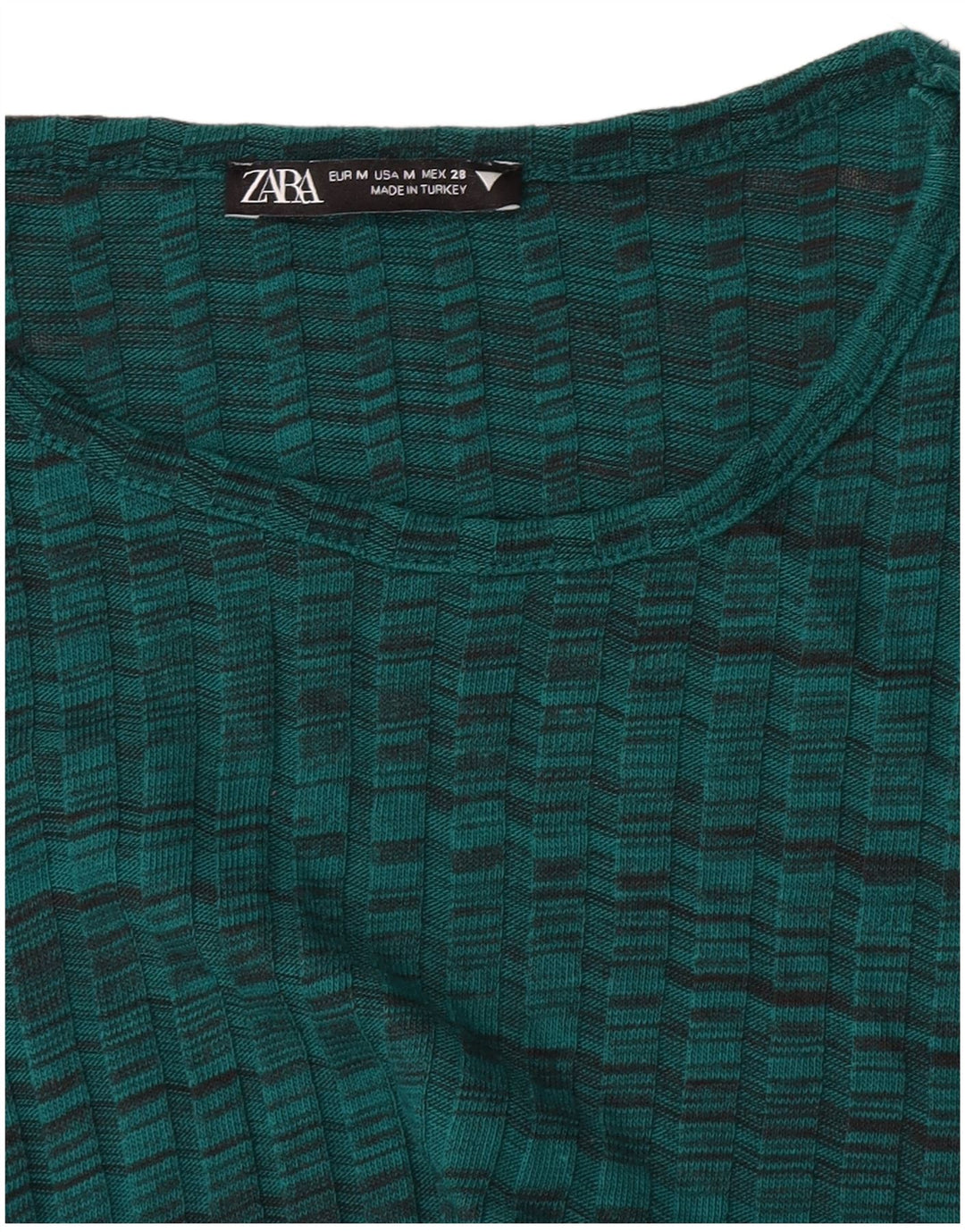 Zara Womens Jumper Dress UK 12 Medium Green Striped