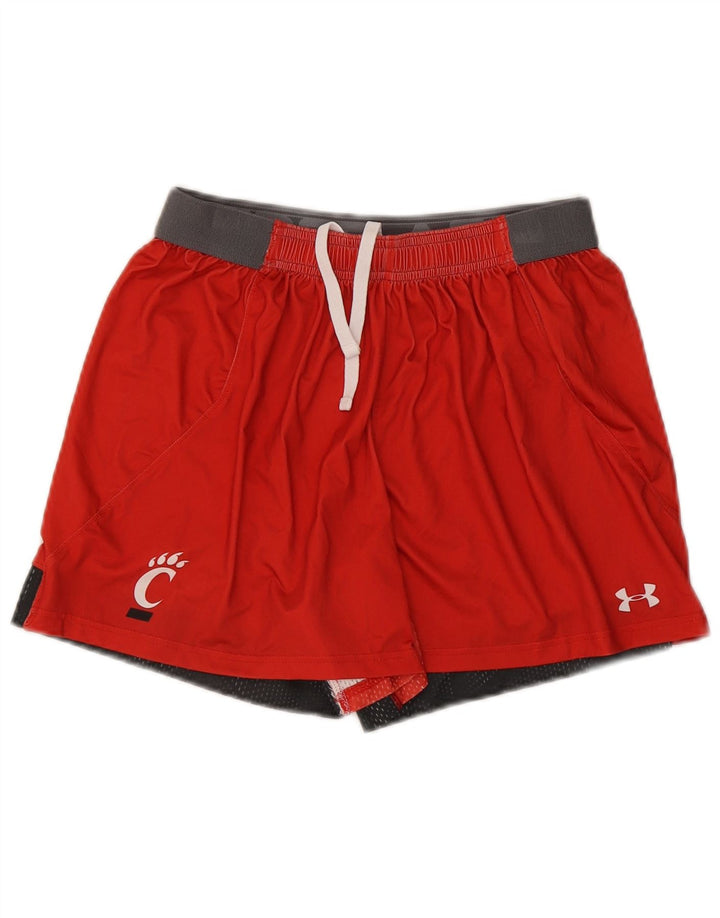 Under Armour Short de sport pour femme UK 10 Small Rouge Colorblock Polyester