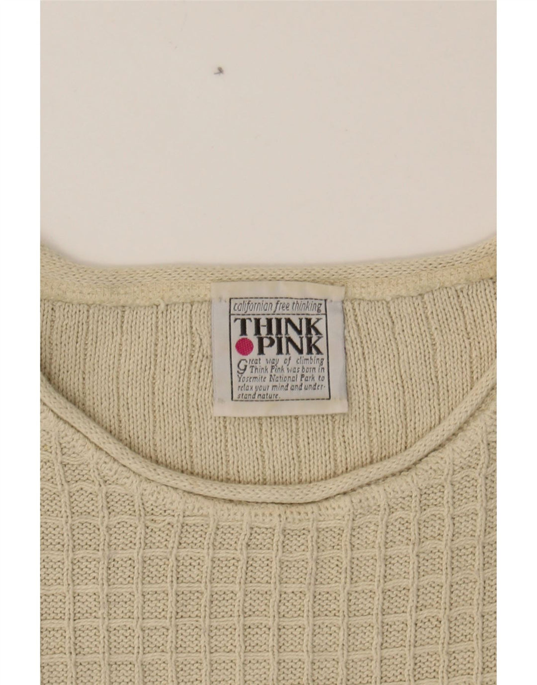 THINK PINK Womens Boat Neck Jumper Sweater UK 18 XL Off White Vintage Think Pink and Second-Hand Think Pink from Messina Hembry 