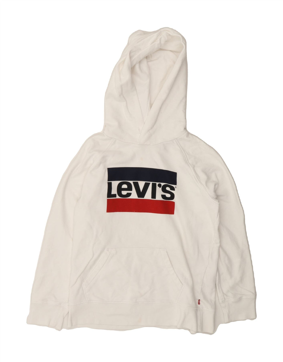 LEVI'S Womens Graphic Hoodie Jumper UK 6 XS White Cotton Vintage Levi's and Second-Hand Levi's from Messina Hembry 