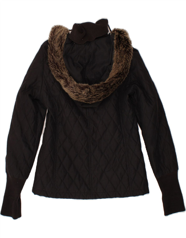 ESPRIT Womens Hooded Quilted Jacket UK 14 Medium Black Polyester Vintage Esprit and Second-Hand Esprit from Messina Hembry 
