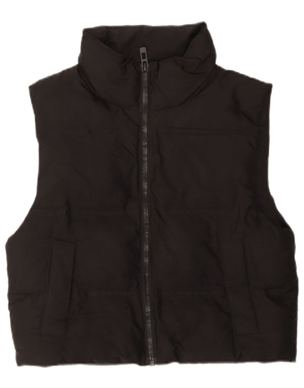 Zara Damen Übergroße wattierte Weste UK 6 XS Schwarz Polyester