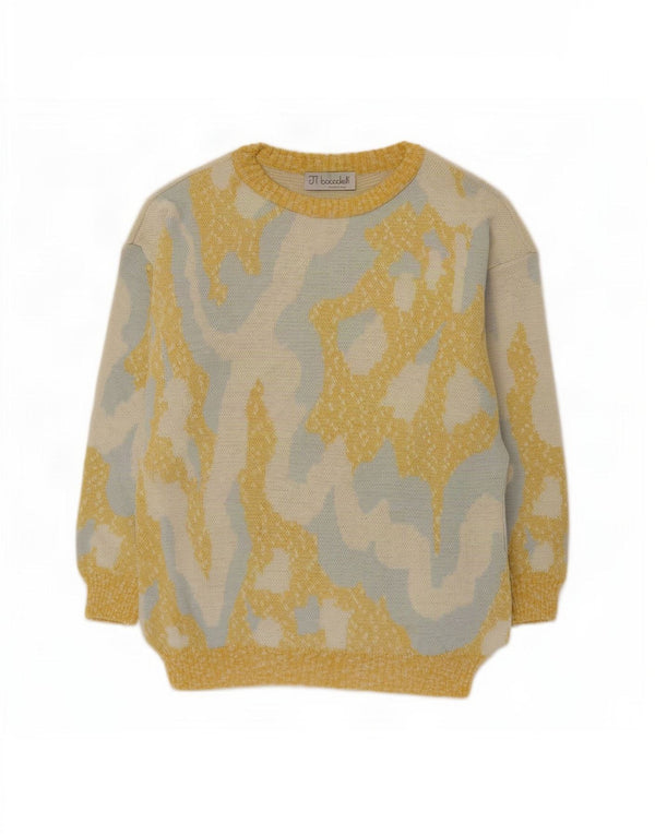 Vintage Dame Boat Neck Jumper Sweater UK 16 Stor Flerfarvet