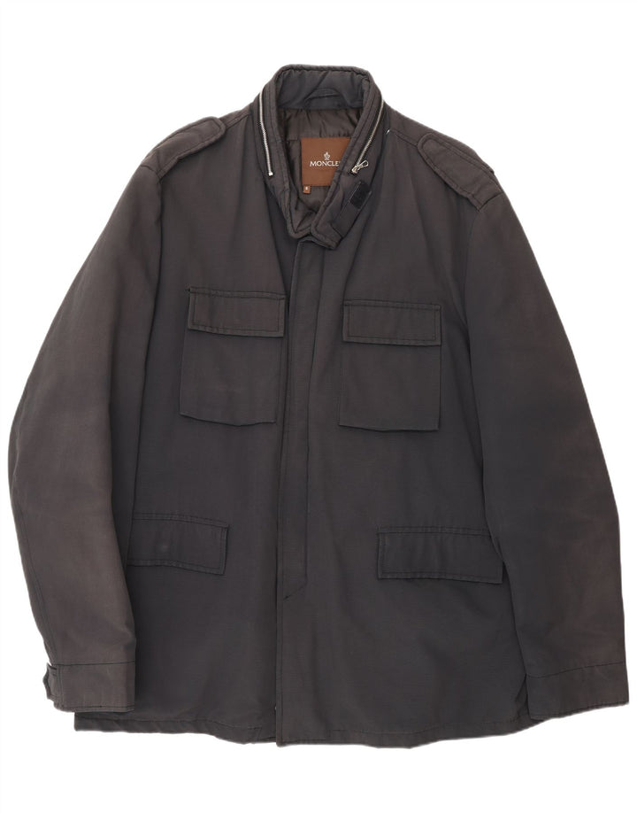 Moncler Mens Padded Military Jacket Size 6 3XL Black Cotton