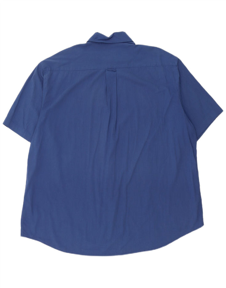 Hugo Boss Mens Short Sleeve Shirt 2XL Blue Striped Modal