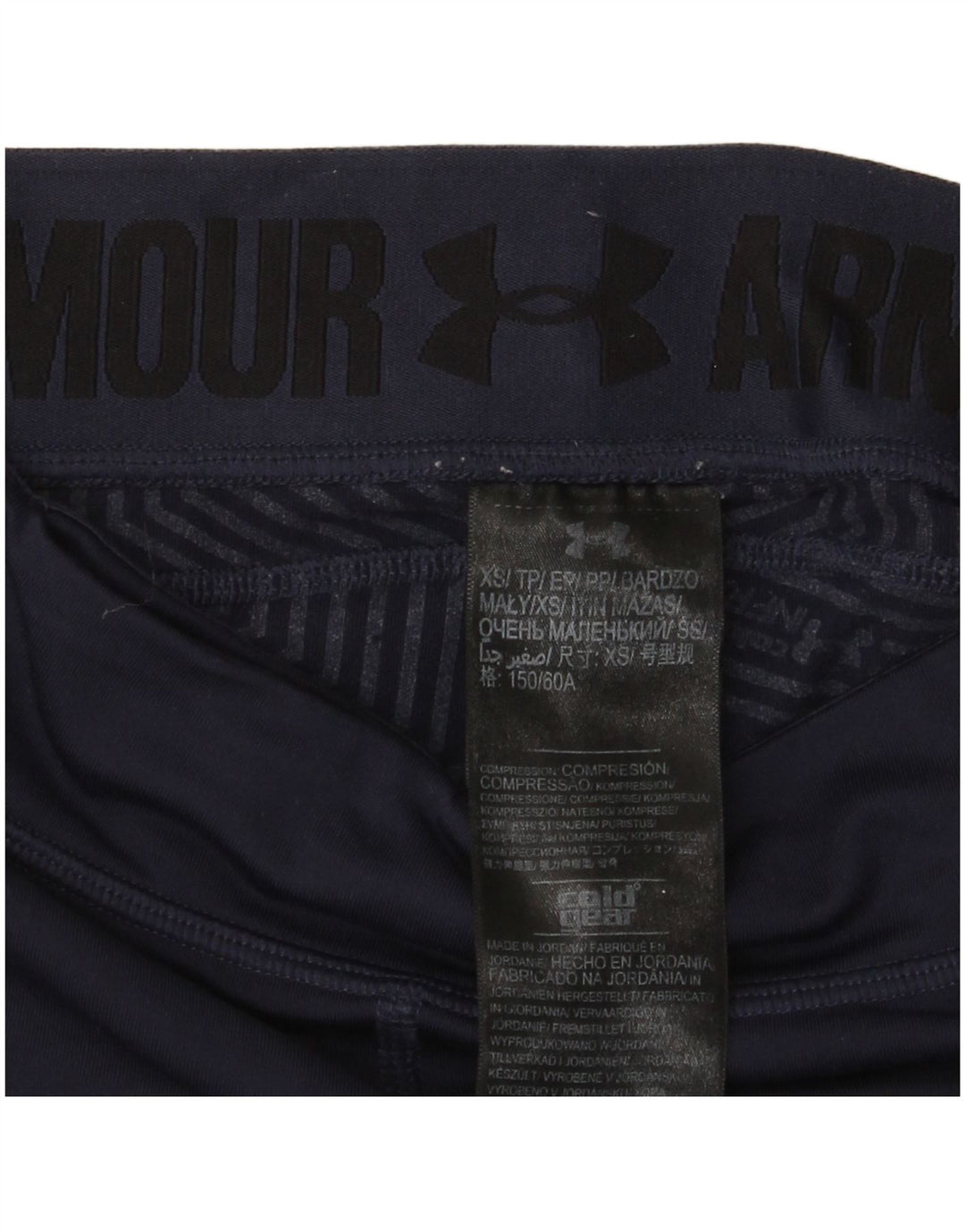 Under Armour Dame Leggings UK 4 XS Navy Blue Colourblock Polyester