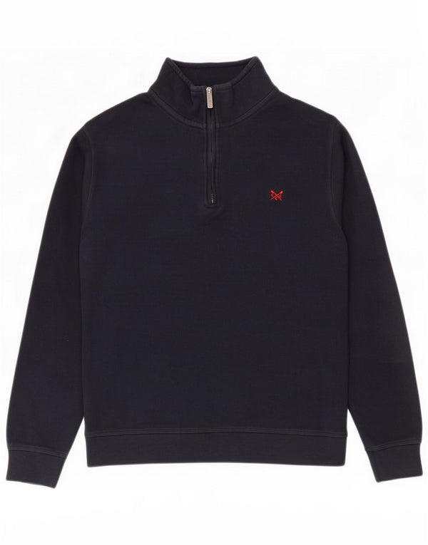 Crew Clothing Ανδρικά Φούτερ με φερμουάρ με λαιμόκοψη Jumper 2XL Navy Blue Cotton