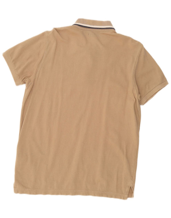 Napapijri Mens Polo Shirt Medium Beige Cotton