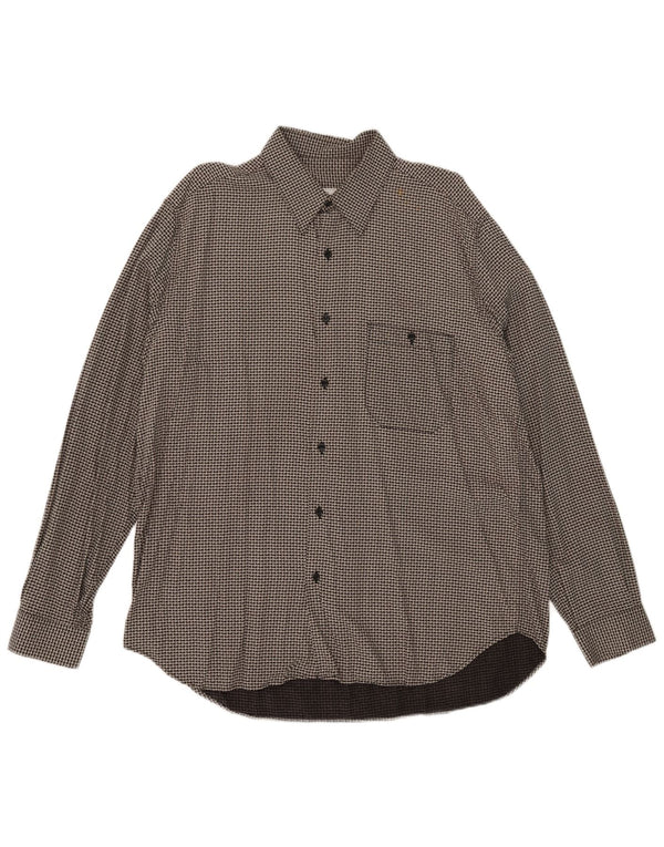 Vintage herreskjorte Stor grå Houndstooth Viscose