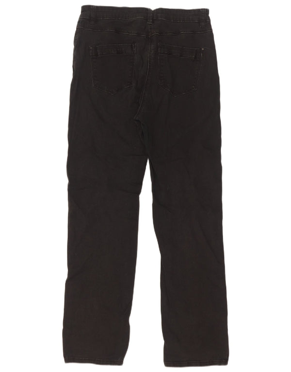 M&Co Damen-Jeans mit hoher Taille und geradem Schnitt, UK 12, M, W30, L30, Schwarz