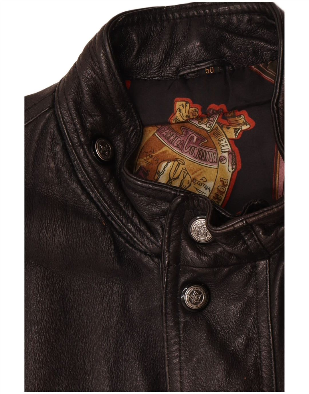 Vintage Mens Leather Gilet IT 50 Large Black Leather