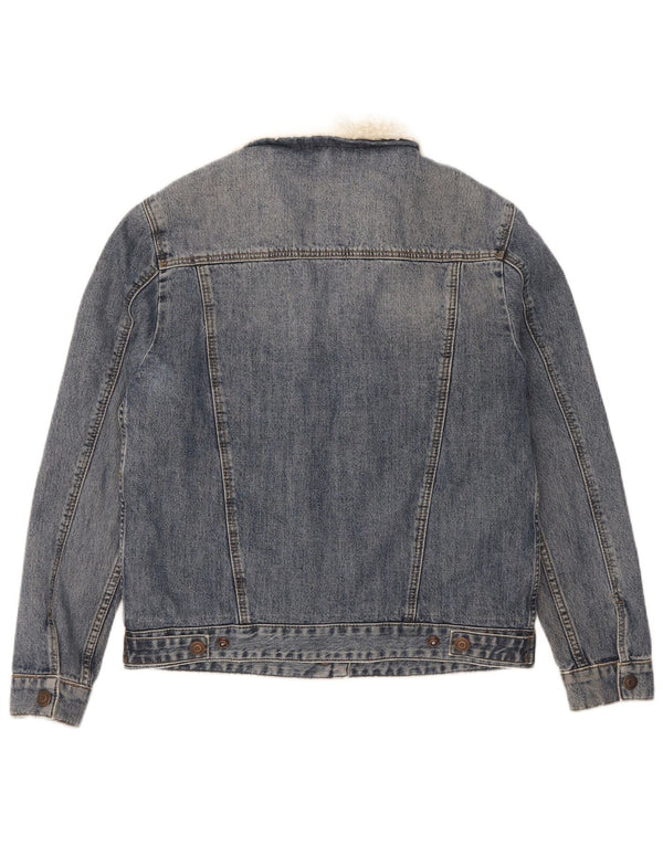Topshop Chaqueta vaquera Sherpa para mujer UK 8 Small Algodón azul