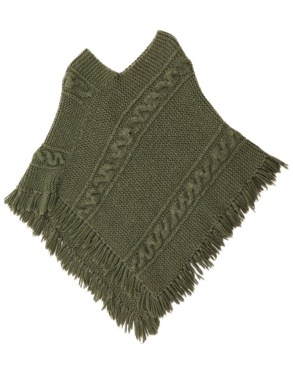 Vintage Dame Poncho Jumper UK 12 Medium Green