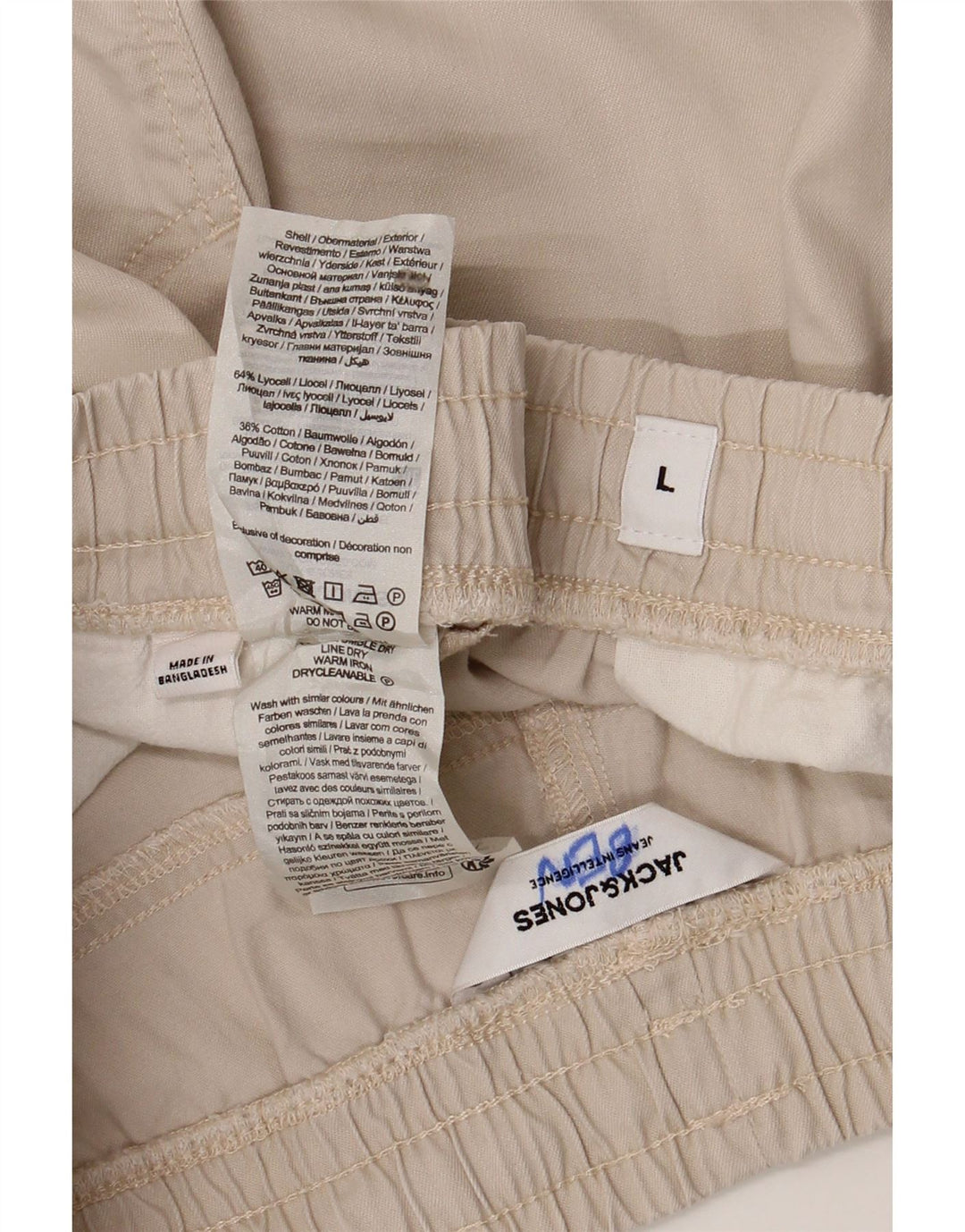 JACK & JONES Mens Casual Shorts Large W32 Beige Lyocell