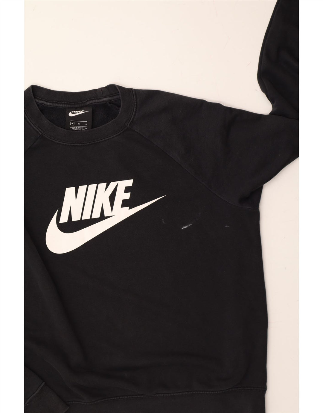 NIKE Womens Graphic Sweatshirt Jumper UK 14 Medium Black Cotton Vintage Nike and Second-Hand Nike from Messina Hembry 