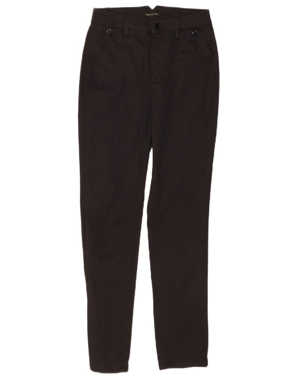 Massimo Dutti Damen Skinny Chino Hose EU 34 2XS W24 L28 Schwarz