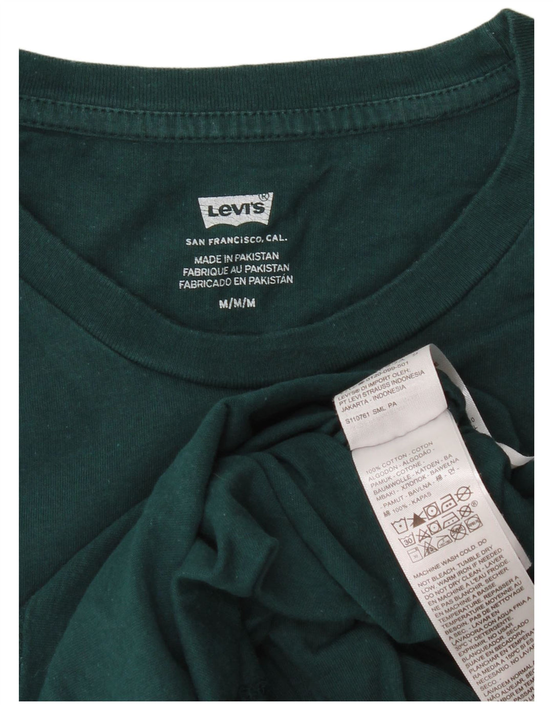 Levi's Mens Graphic T-Shirt Top Medium Green Cotton