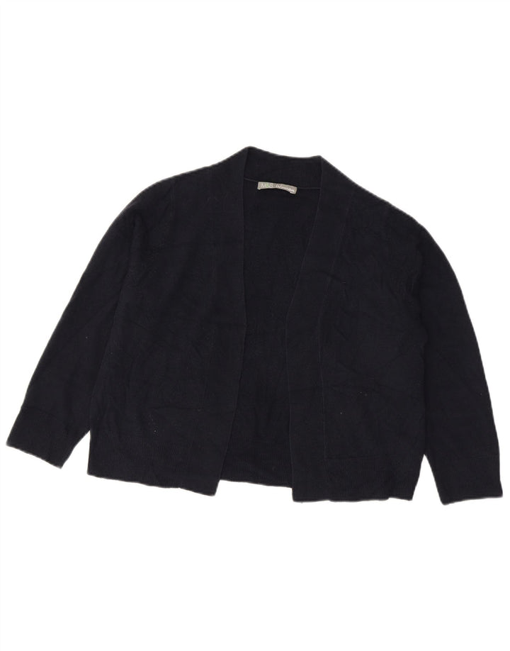 Marks & Spencer Womens 3/4 Sleeve Cardigan Sweater UK 14 Medium Navy Blue
