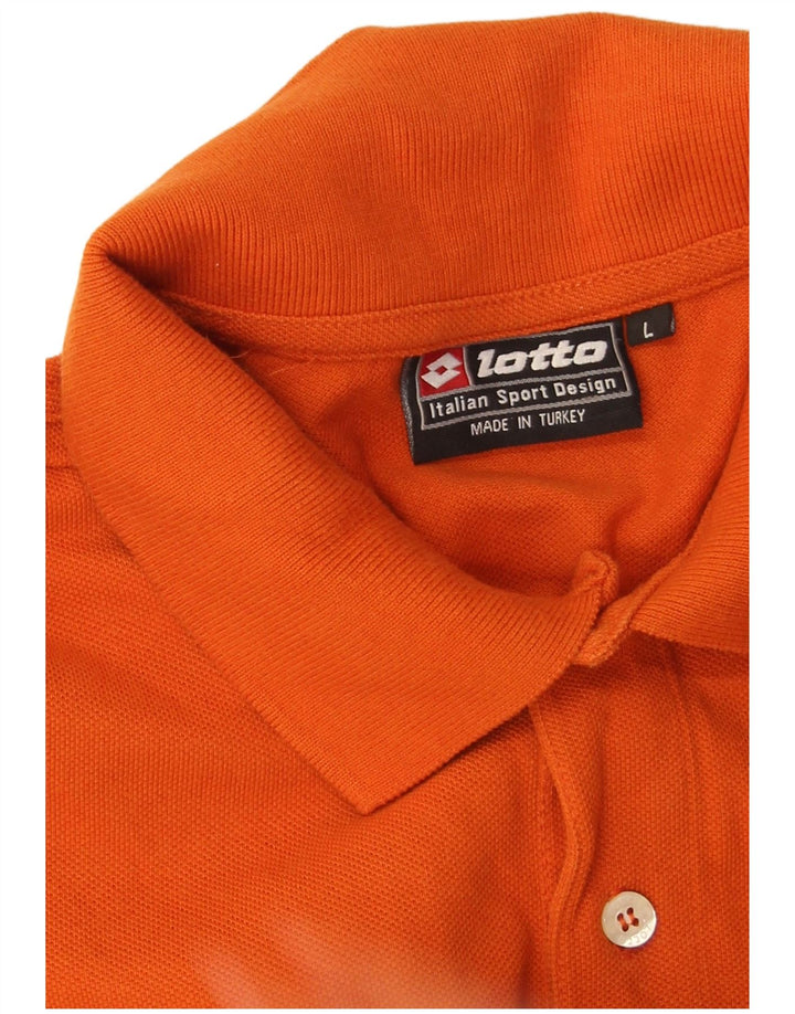 Lotto Mens Polo Shirt Large Orange Cotton