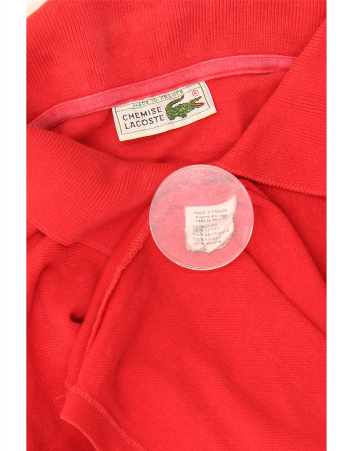 Lacoste Mens Long Sleeve Polo Shirt Size 4 Medium Red Cotton