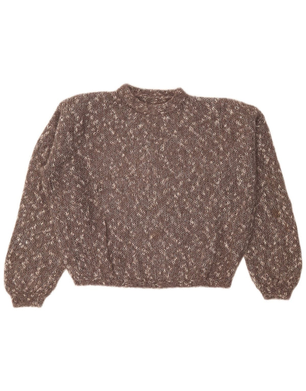 Vintage γυναικείο πουλόβερ Crop Crew Neck Jumper UK 24 4XL Brown Flecked