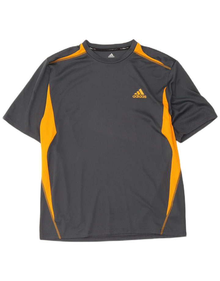 Adidas Mens Climalite T-Shirt Top XL Grey Colourblock Polyester