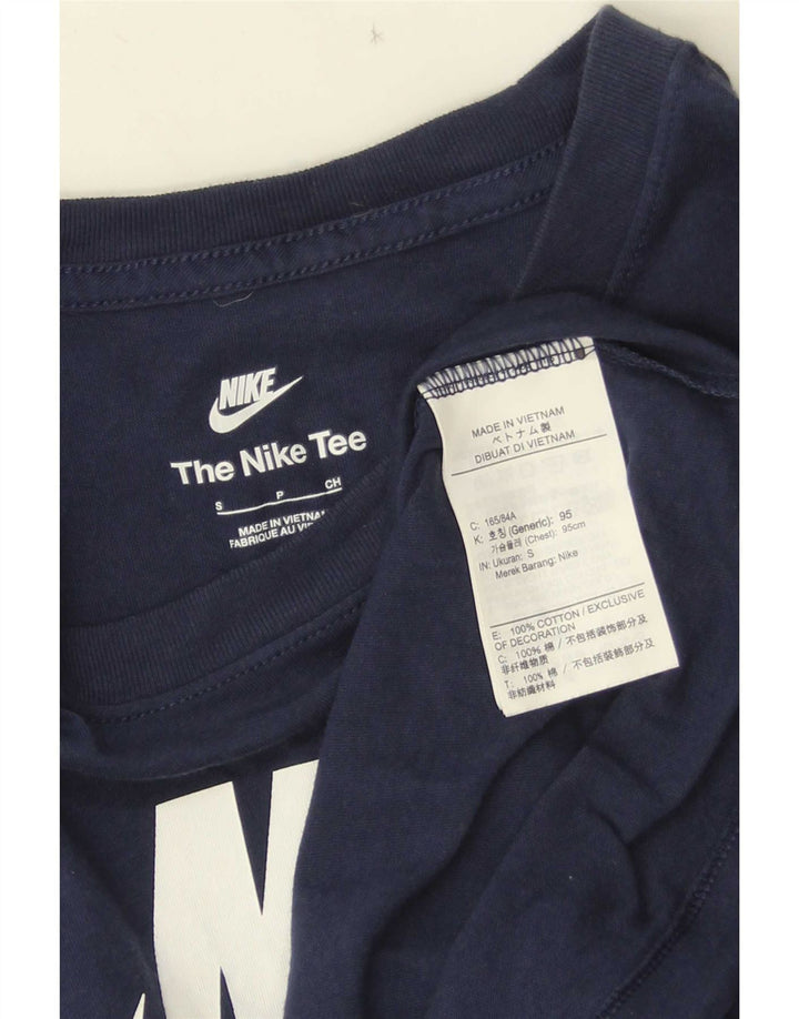 Nike Mens Graphic T-Shirt Top Small Navy Blue Cotton