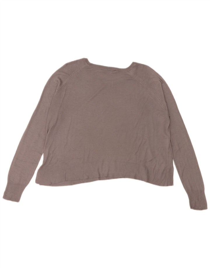 Zara Dame Oversized Bluse Top UK 10 Small Grey Viscose