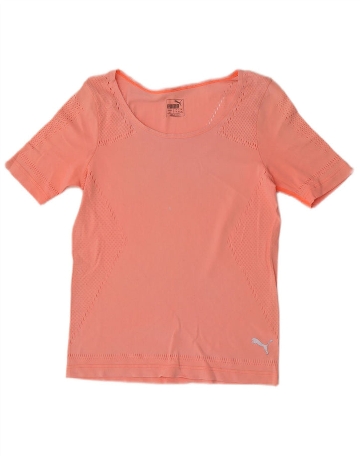 Puma Womens T-Shirt Top UK 10 Small Orange