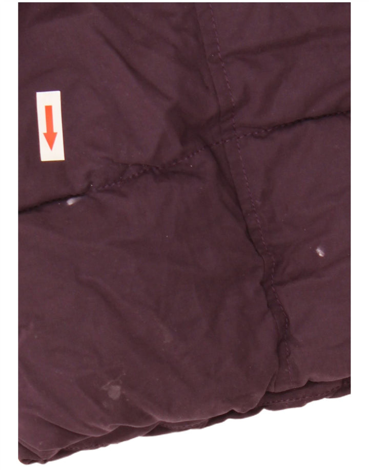 Fat Face Dame Hætte Polstret Frakke UK 8 Small Purple Polyester