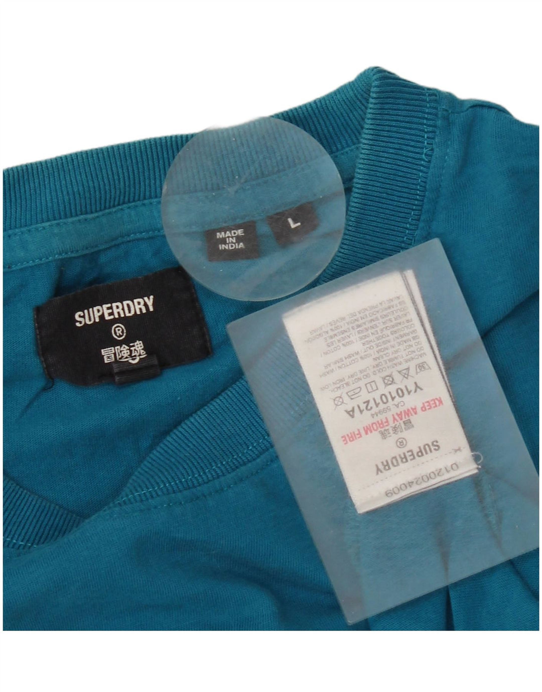T-shirt da donna Superdry Top Large in cotone blu
