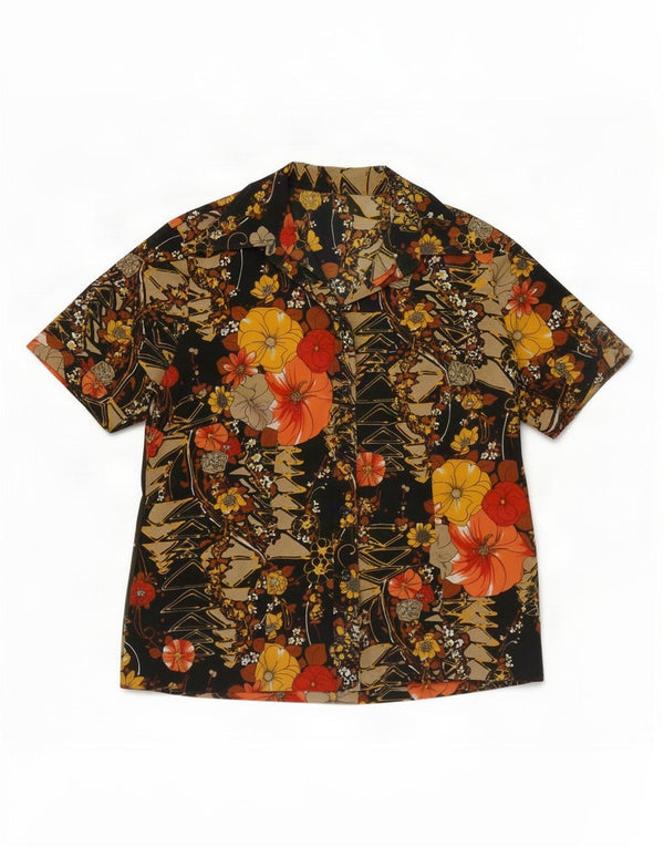 Vintage Womens Short Sleeve Shirt UK 16 Large Multicoloured Floral