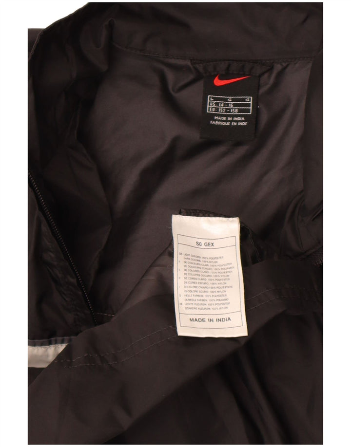 Nike Boys Rain Jacket 14-15 Years Large Black Colourblock Polyester