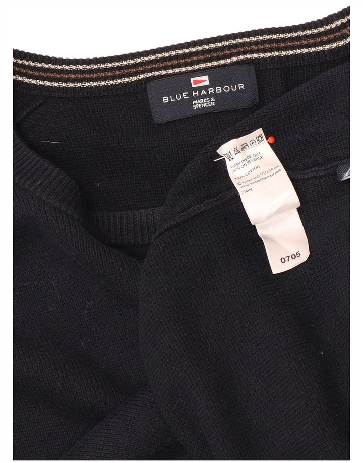 Marks & Spencer Mens Autograph Boat Neck Jumper Sweater Medium Navy Blue