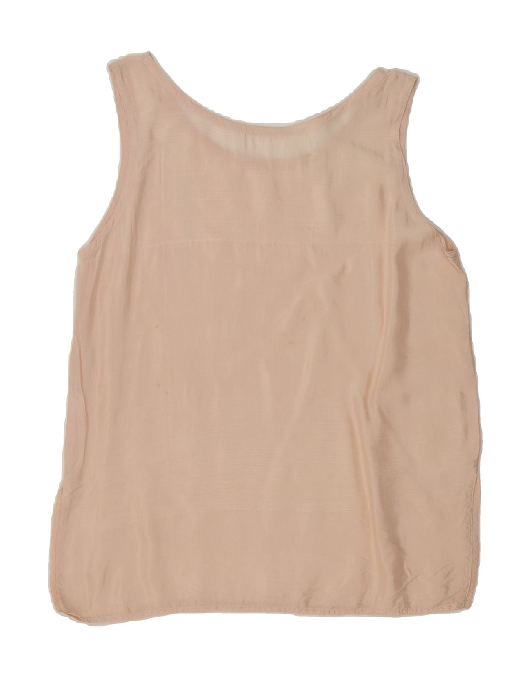 VINTAGE Womens Sleeveless Blouse Top UK 14 Large Beige Vintage Vintage and Second-Hand Vintage from Messina Hembry 