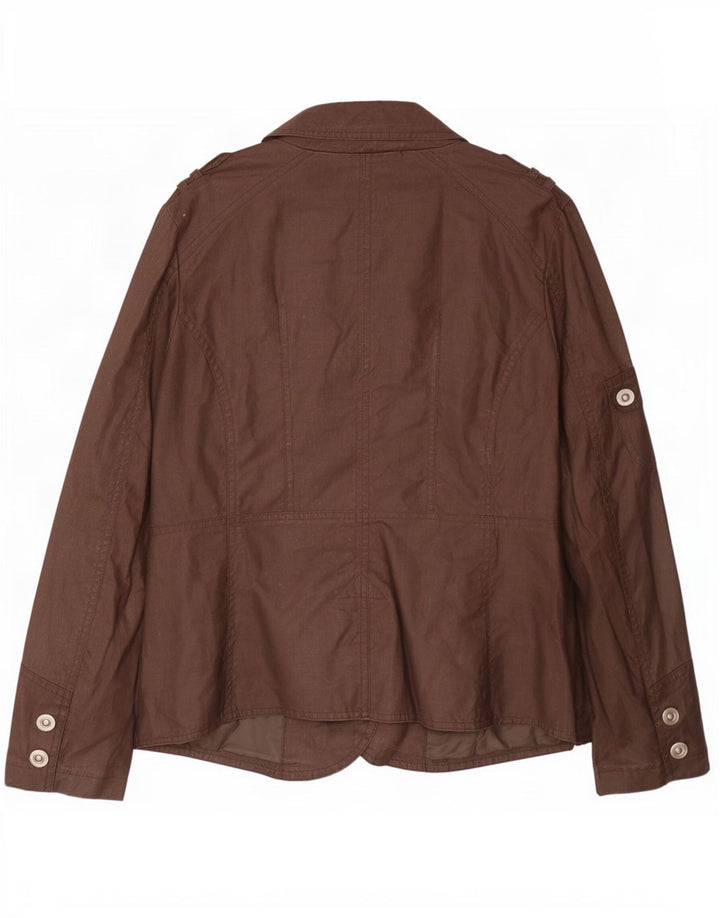 Giacca militare da donna Sasha UK 12 Cotone marrone medio