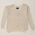 MOSSIMO Womens V-Neck Jumper Sweater UK 14 Medium Off White Flecked Vintage Mossimo and Second-Hand Mossimo from Messina Hembry 