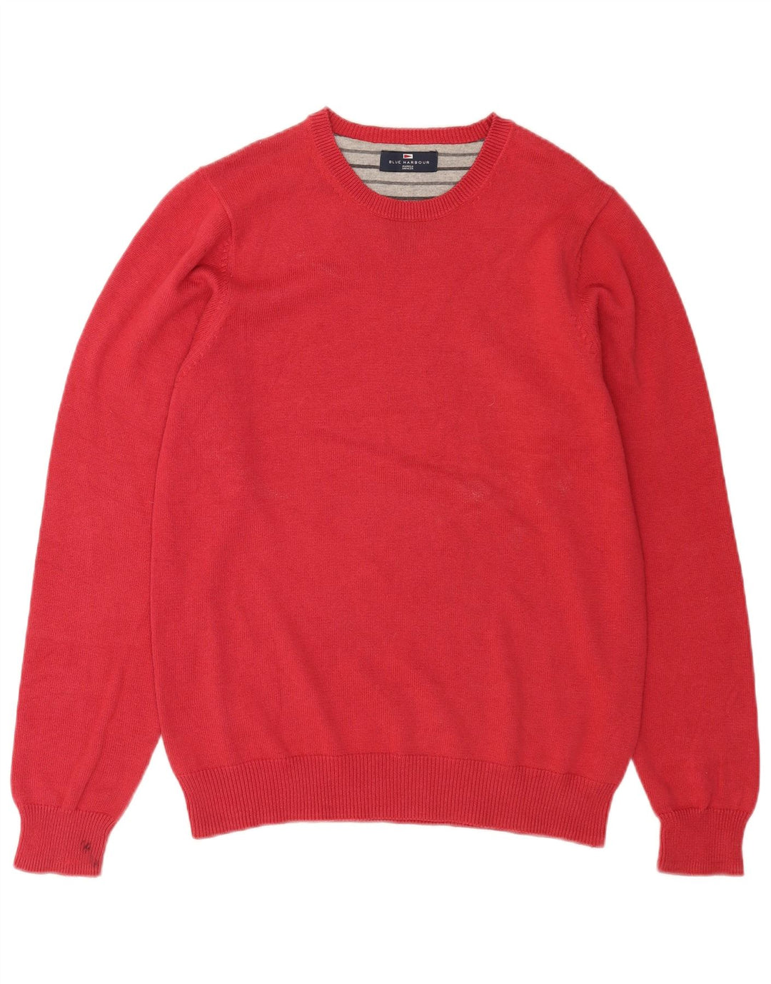 Marks & Spencer Mens Blue Harbour Boat Neck Jumper Sweater Small Red Cotton