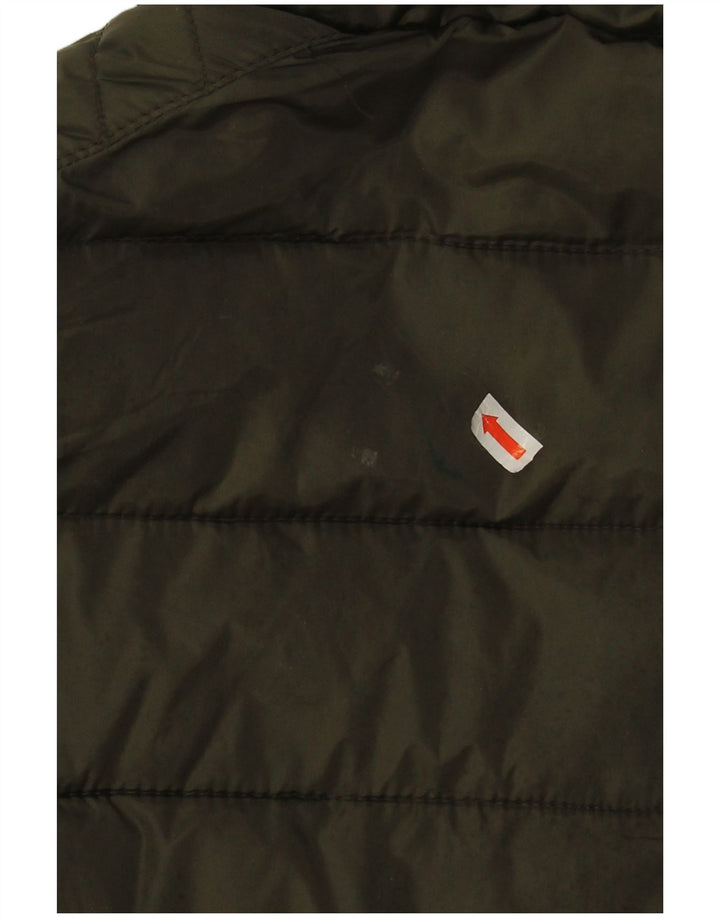 Zara Mens Hooded Padded Jacket UK 40 Large Khaki Nylon
