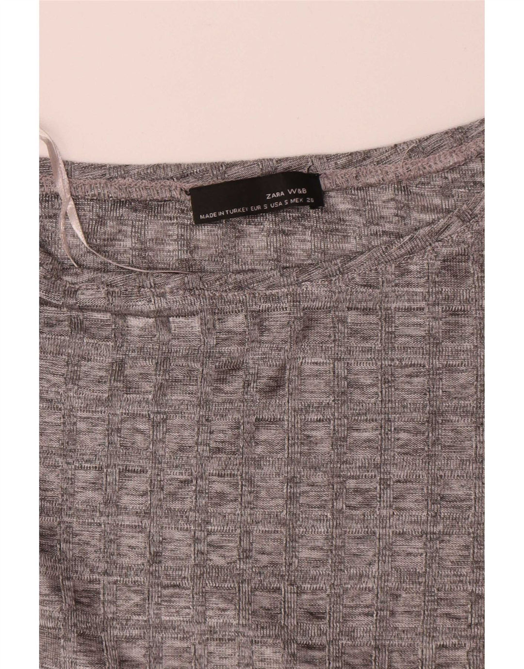 Zara Tunique à manches longues pour femme UK 10 Petit carreaux gris